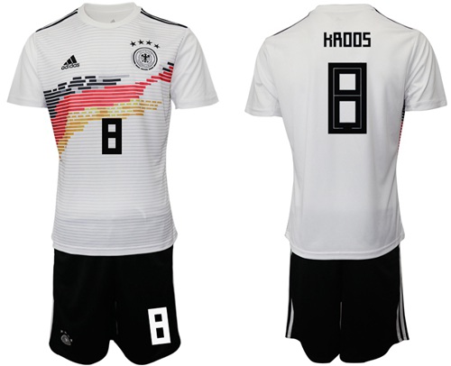 Germany #8 Kroos White Home Soccer Country Jersey